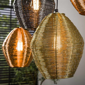 Hanglamp 5L web mix / Mat nikkel mix color