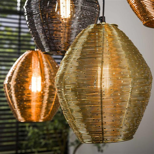 Hanglamp 5L web mix / Mat nikkel mix color