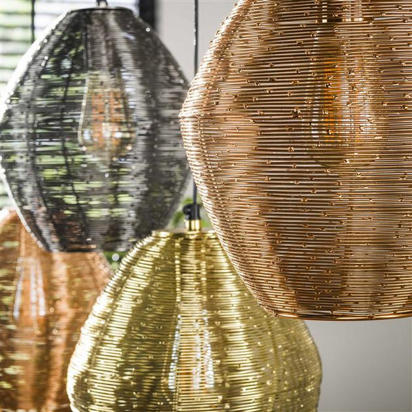 Hanglamp 5L web mix / Mat nikkel mix color