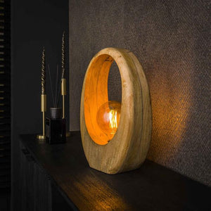 Tafellamp 1L Arch wood L / Massief mango naturel (Magazijn sale)