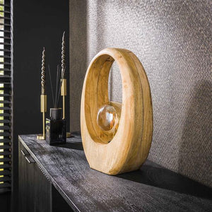 Tafellamp 1L Arch wood L / Massief mango naturel (Magazijn sale)