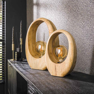 Tafellamp 1L Arch wood L / Massief mango naturel (Magazijn sale)