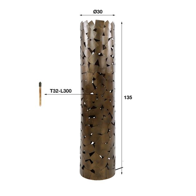 Vloerlamp patch cylinder / Brons antiek (Magazijn sale)