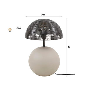Tafellamp 1L sphere natural / Natural grey (Magazijn sale)