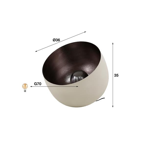 Tafellamp Ø36 basket L / Natural grey (Magazijn sale)