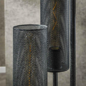 Vloerlamp 5L getrapt tube mesh / Artic zwart