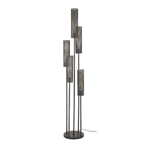 Vloerlamp 5L getrapt tube mesh / Artic zwart