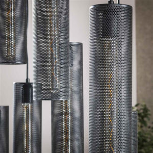 Hanglamp 5+4 tube mesh / Artic zwart (Magazijn sale)