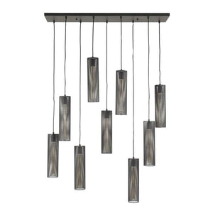 Hanglamp 5+4 tube mesh / Artic zwart (Magazijn sale)