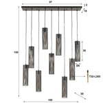 Hanglamp 5+4 tube mesh / Artic zwart (Magazijn sale)
