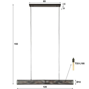 Hanglamp 120 tube mesh / Artic zwart