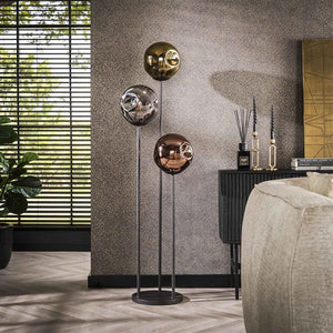 Vloerlamp 3x Ø25 stellar / Artic zwart