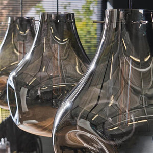 Hanglamp 3L dent glass / Artic zwart