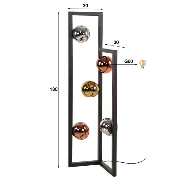 Vloerlamp 5L stellar / Artic zwart