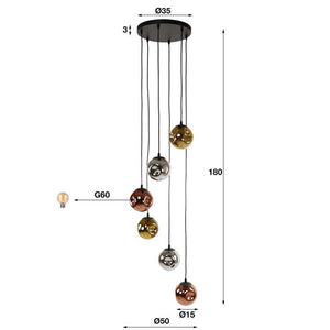 Hanglamp 6L stellar / Artic zwart