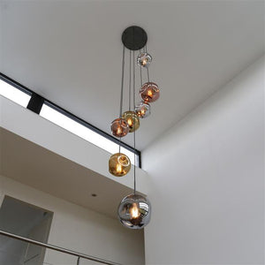 Hanglamp 7L getrapt stellar / Oud zilver