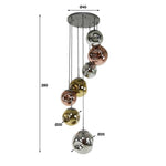 Hanglamp 7L getrapt stellar / Oud zilver
