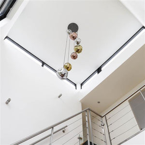 Hanglamp 7L getrapt stellar / Oud zilver