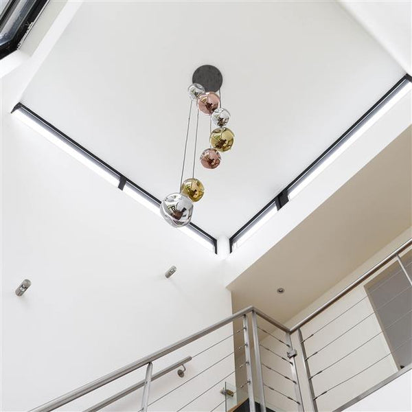 Hanglamp 7L getrapt stellar / Oud zilver