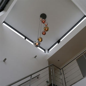 Hanglamp 7L getrapt stellar / Oud zilver