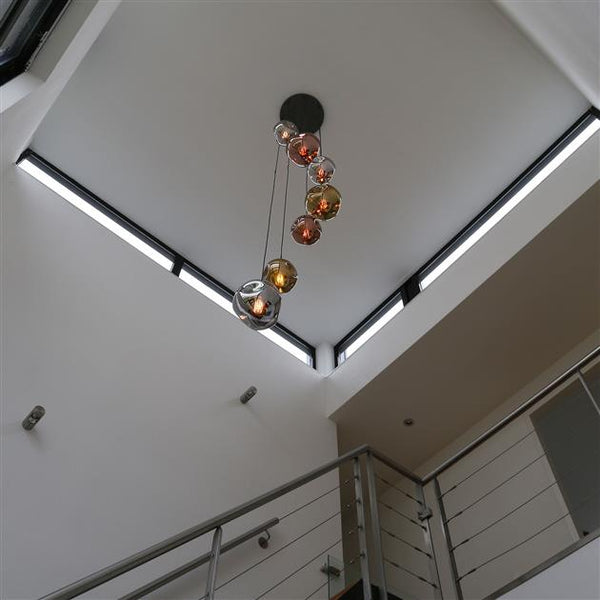 Hanglamp 7L getrapt stellar / Oud zilver