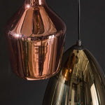 Hanglamp 5L getrapt mix glass tricolore / Artic zwart