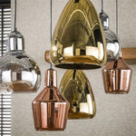 Hanglamp 3+3  mix glass tricolore / Artic zwart
