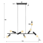 Hanglamp 6L point / Charcoal