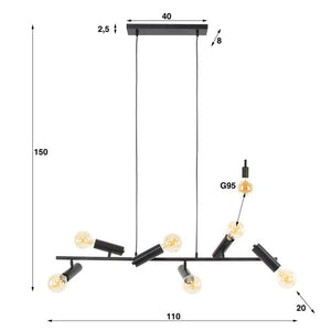 Hanglamp 6L point / Charcoal