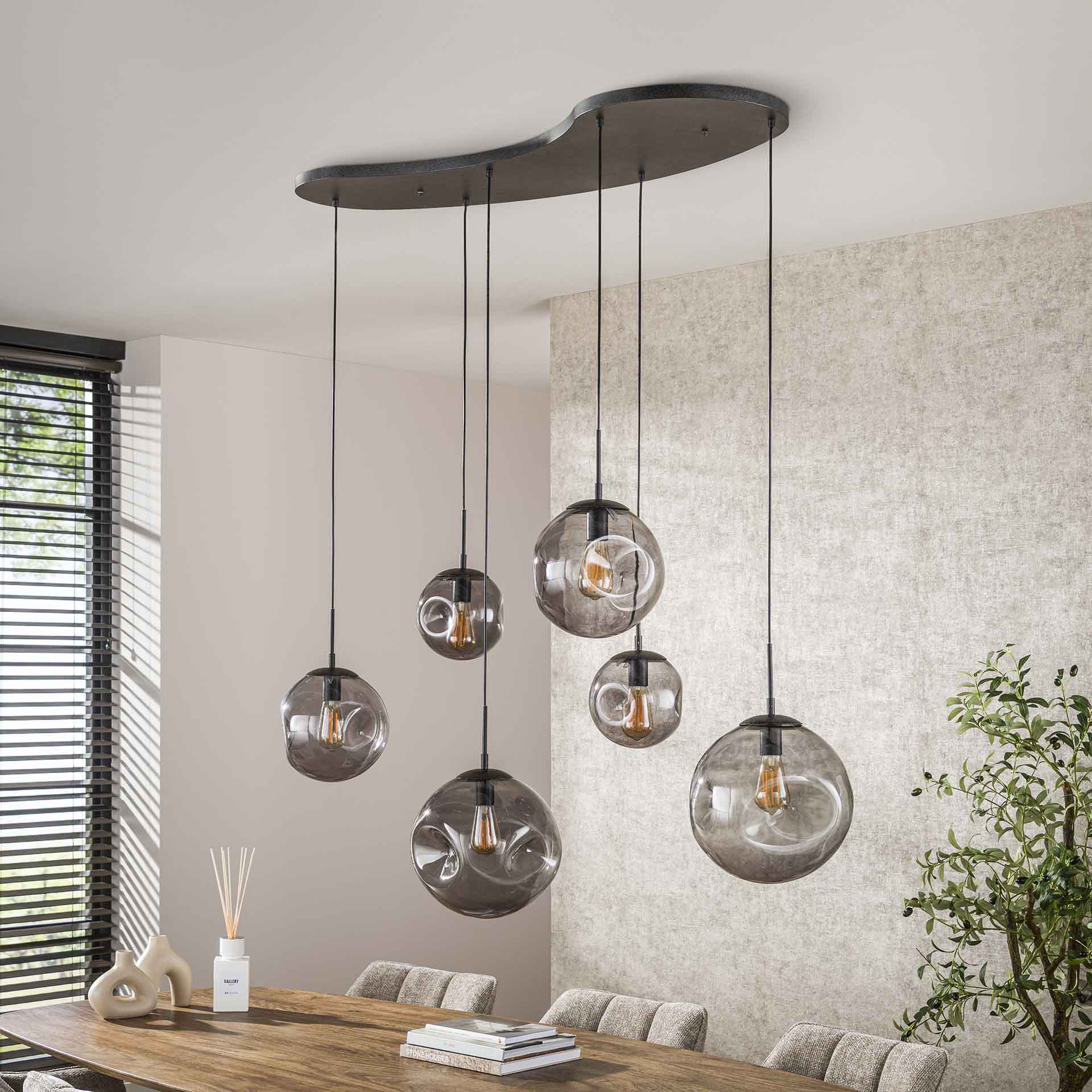 Hanglamp 6L stellar black series / Artic zwart