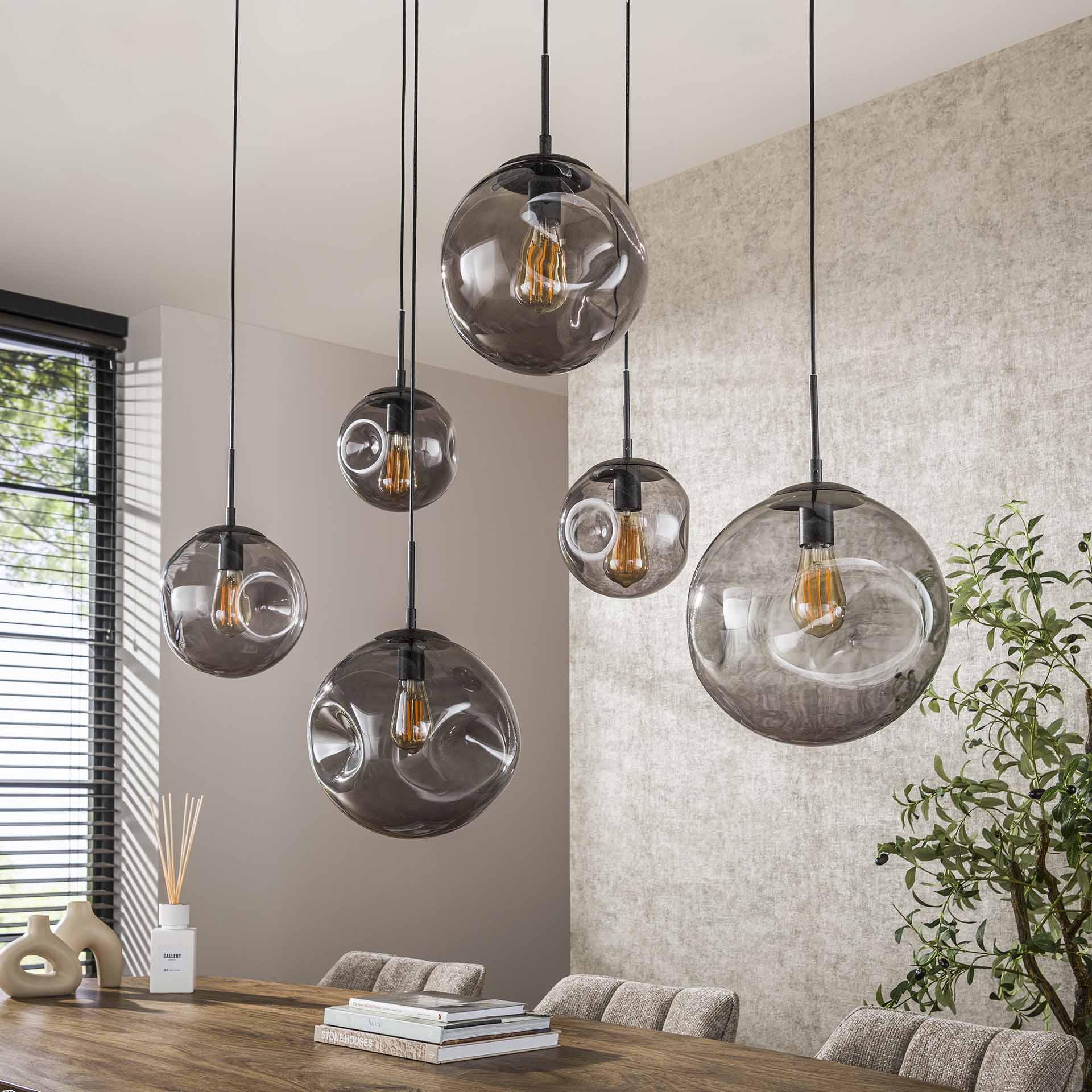 Hanglamp 6L stellar black series / Artic zwart