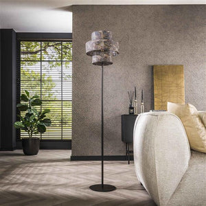 Vloerlamp 1L lantern / Zwart bruin (Magazijn sale)
