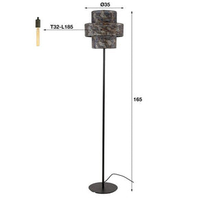 Vloerlamp 1L lantern / Zwart bruin (Magazijn sale)