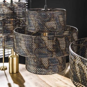 Hanglamp 3L lantern / Zwart bruin