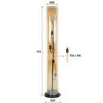 Vloerlamp 5L tube amber glas / Artic zwart (Magazijn sale)