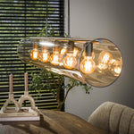 Hanglamp 5L tube amber glas / Artic zwart (Magazijn sale)