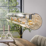 Hanglamp 5L tube amber glas / Artic zwart (Magazijn sale)