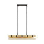 Hanglamp 5L tube amber glas / Artic zwart (Magazijn sale)