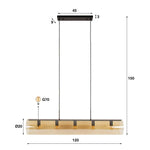 Hanglamp 5L tube amber glas / Artic zwart (Magazijn sale)