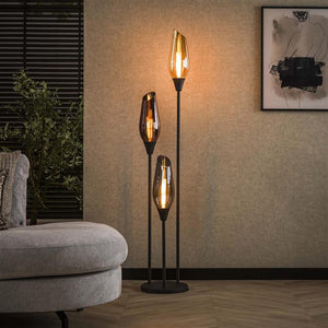 Vloerlamp cocoon mix glass  / Zwart