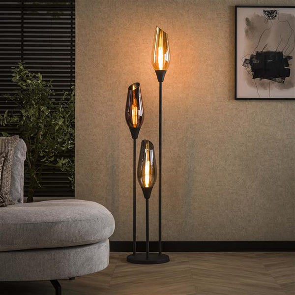 Vloerlamp cocoon mix glass  / Zwart