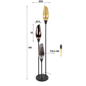Vloerlamp cocoon mix glass  / Zwart