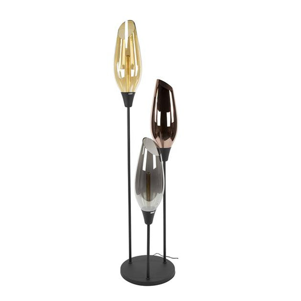 Vloerlamp cocoon XL mix glass / Zwart