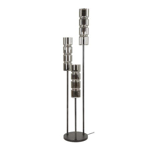 Vloerlamp 3L getrapt cylinder glas / Artic zwart
