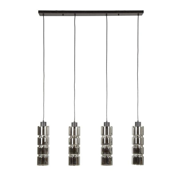 Hanglamp 4L cylinder glas / Artic zwart (Magazijn sale)