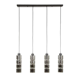 Hanglamp 4L cylinder glas / Artic zwart