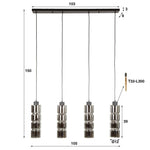 Hanglamp 4L cylinder glas / Artic zwart