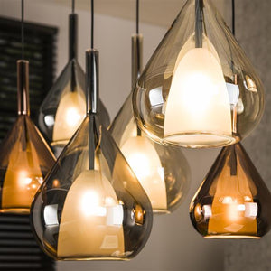 Hanglamp 4+3 wings mix glass / Zwart