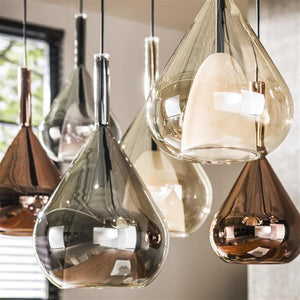 Hanglamp 4+3 wings mix glass / Zwart