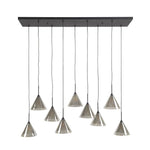 Hanglamp 5+4 tapse kap glas / Smoke grey glas (Magazijn sale)